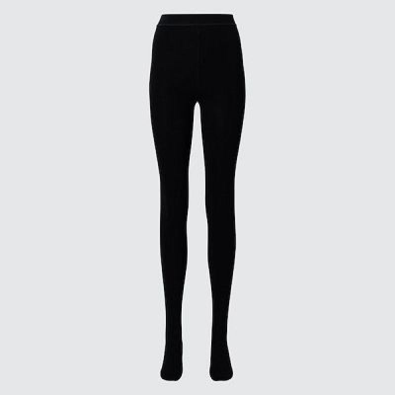 Women Uniqlo HEATTECH Extra Warm Pile-Lined Tight Black | 5758186