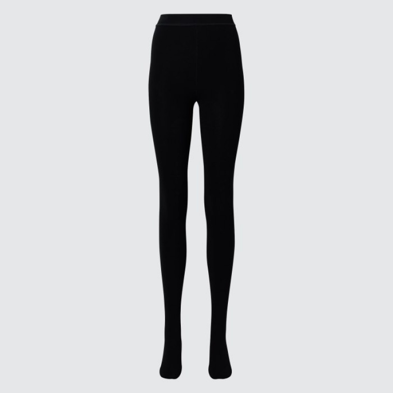 Women Uniqlo HEATTECH Extra Warm Pile-Lined Tight Black | 438181