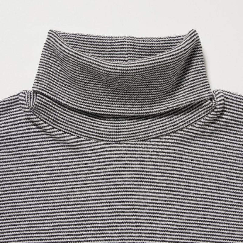 Women Uniqlo HEATTECH Extra Warm Seamless Turtleneck T Shirts Grey | 4590899