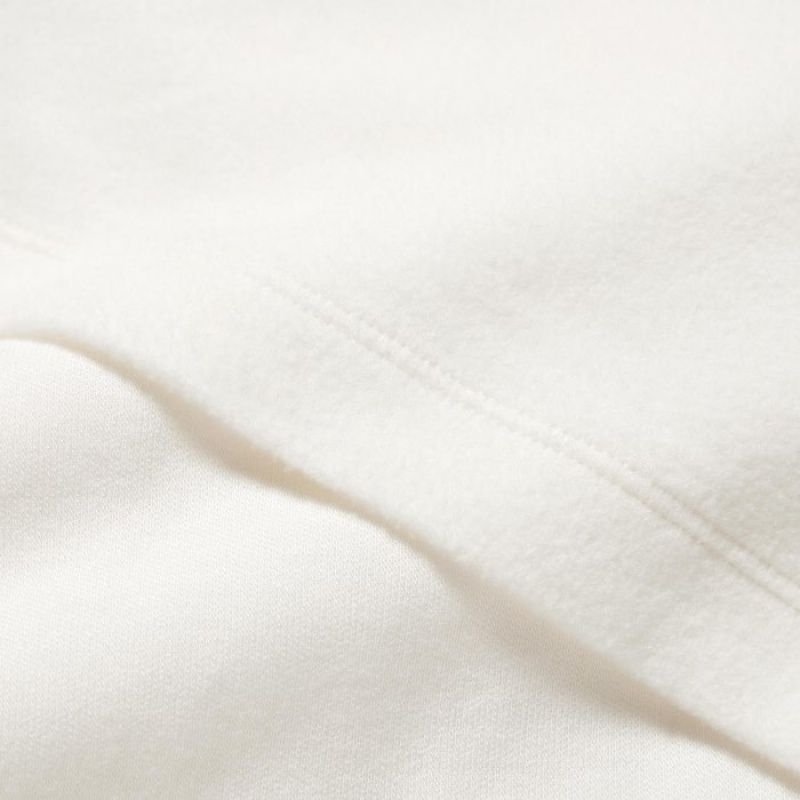 Women Uniqlo HEATTECH Fleece Crew Neck Long-Sleeve T Shirts White | 3712465