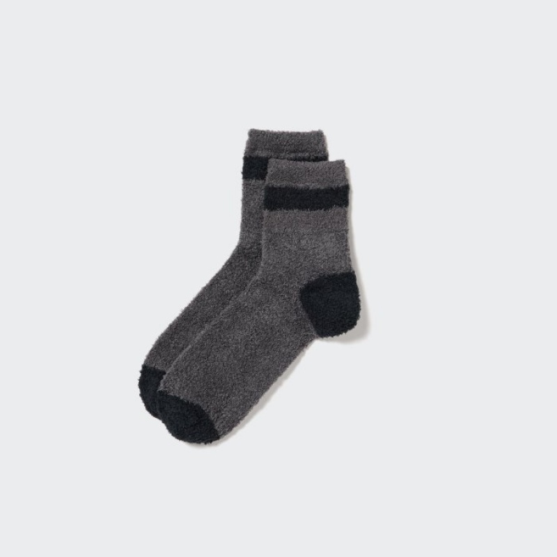 Women Uniqlo HEATTECH Fluffy Lined Half Socks Grey | 2132324