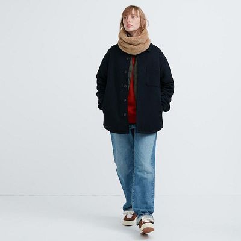 Women Uniqlo HEATTECH Fluffy Yarn Neck Warmer Beige | 9111617