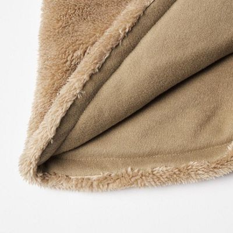 Women Uniqlo HEATTECH Fluffy Yarn Neck Warmer Beige | 9111617