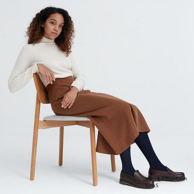 Women Uniqlo HEATTECH Glitter Knitted Tight Navy | 1421700