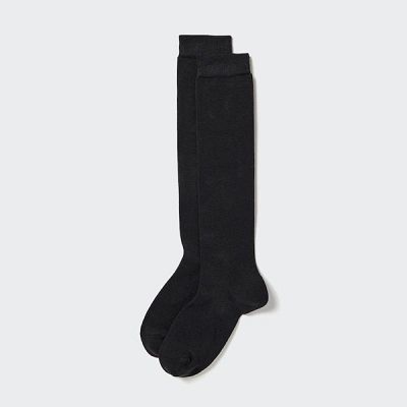 Women Uniqlo HEATTECH Knee High Socks Black | 1359256