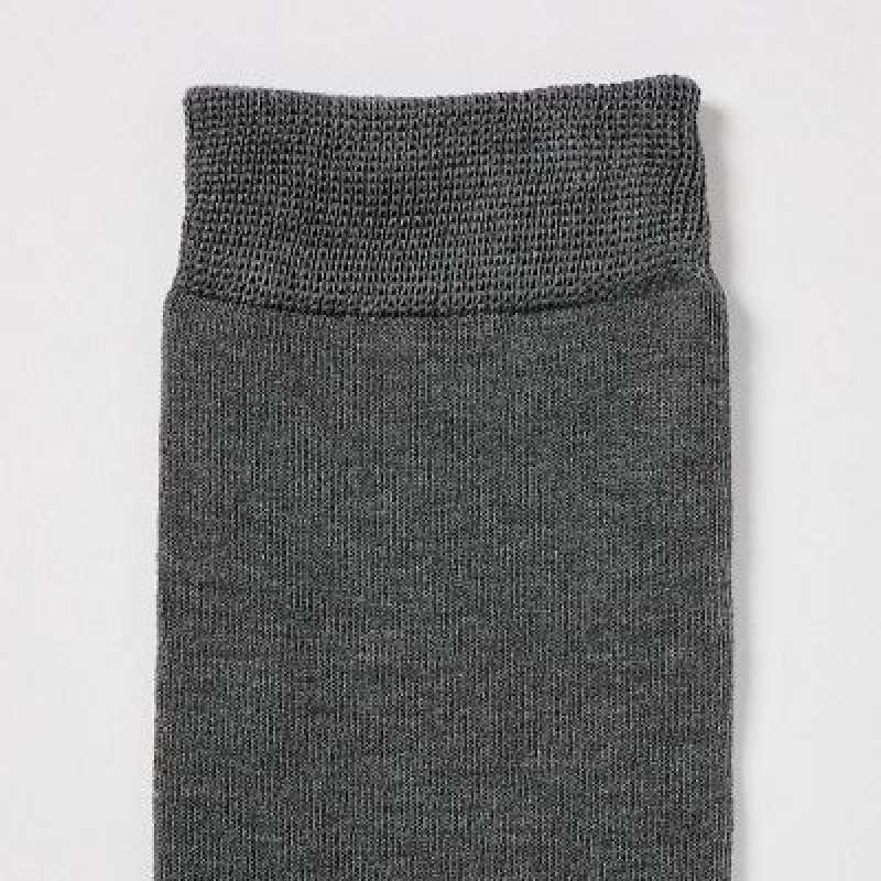 Women Uniqlo HEATTECH Knee High Socks Grey | 1077014