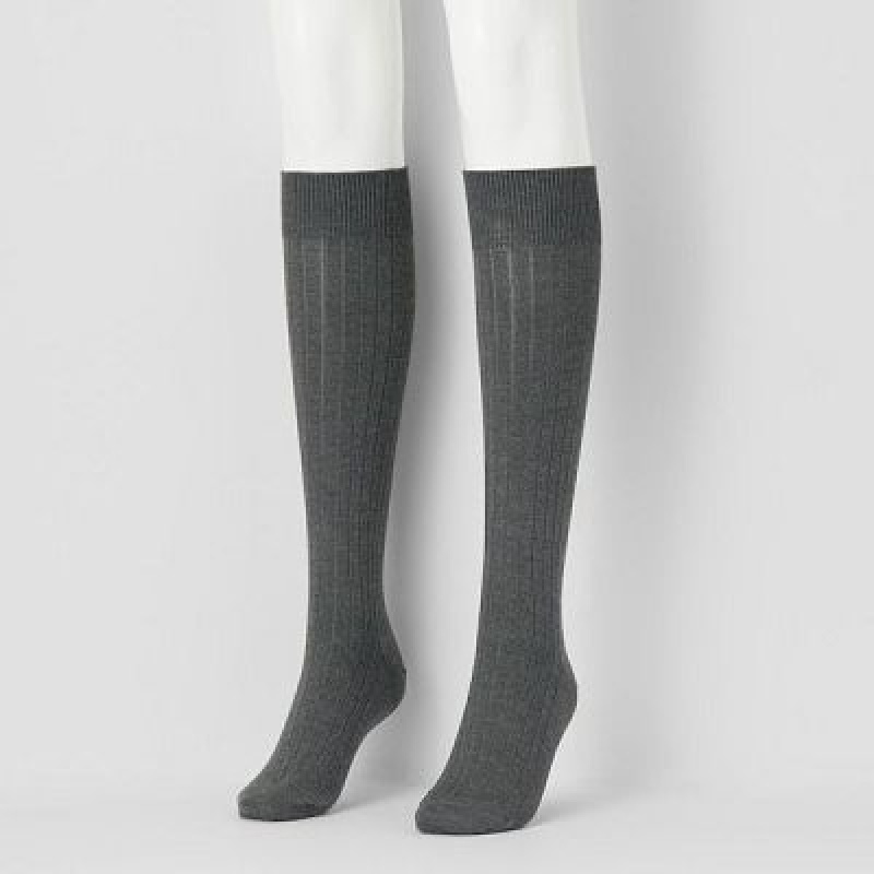 Women Uniqlo HEATTECH Knee High Socks Grey | 2951507