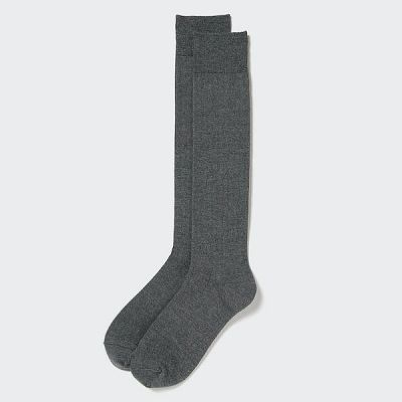 Women Uniqlo HEATTECH Knee High Socks Grey | 2951507