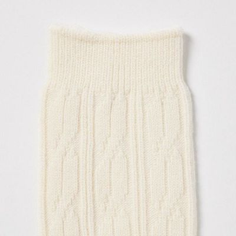 Women Uniqlo HEATTECH Knee High Socks White | 666773