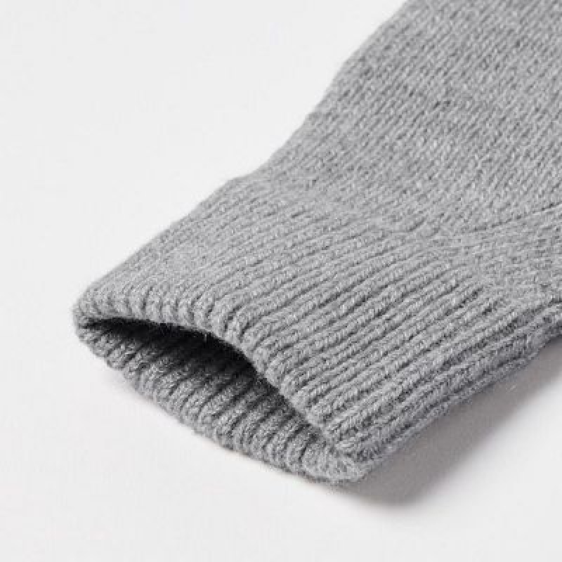 Women Uniqlo HEATTECH Knitted Gloves Grey | 9787749