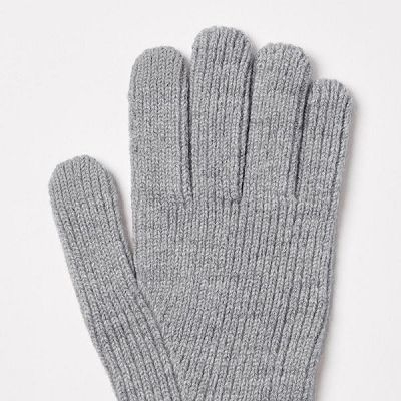 Women Uniqlo HEATTECH Knitted Gloves Grey | 9787749