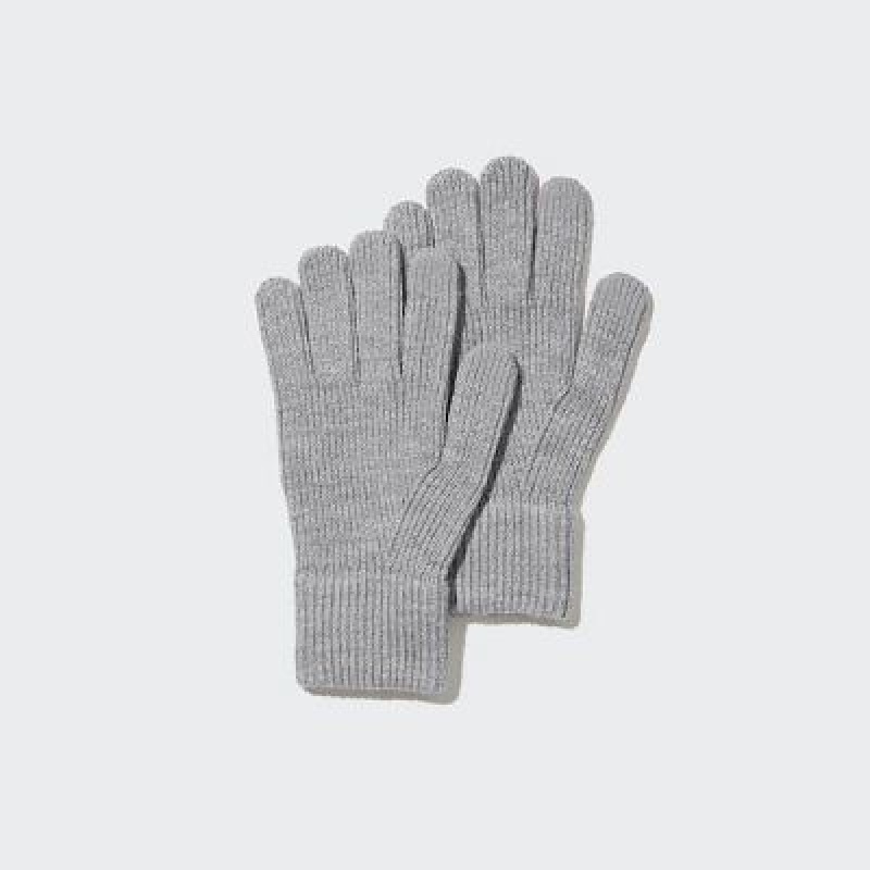 Women Uniqlo HEATTECH Knitted Gloves Grey | 9787749