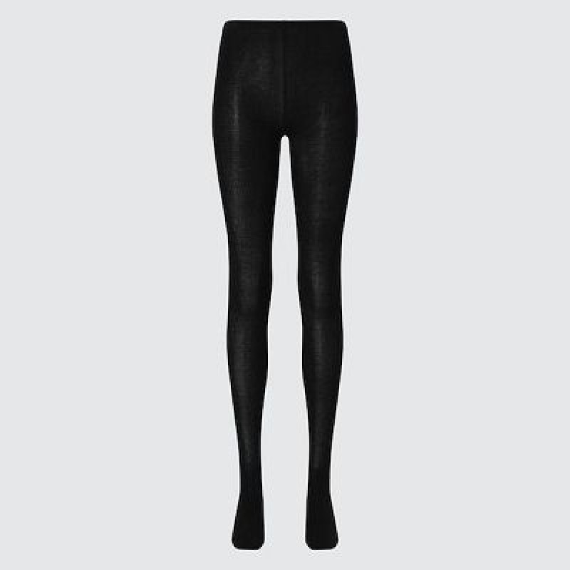Women Uniqlo HEATTECH Knitted Tight Black | 1034623