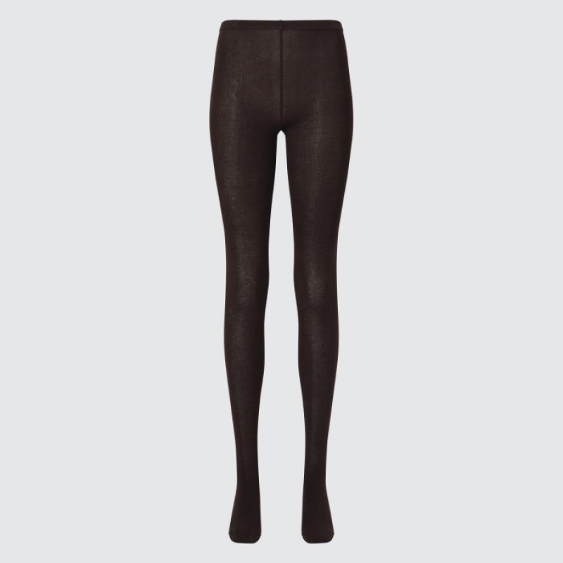 Women Uniqlo HEATTECH Knitted Tight Brown | 2265850