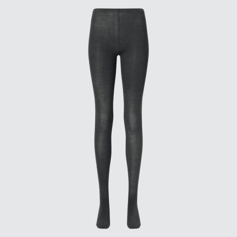 Women Uniqlo HEATTECH Knitted Tight Grey | 9352827