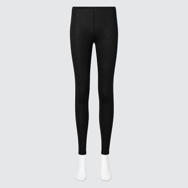 Women Uniqlo HEATTECH Leggings Black | 4655865