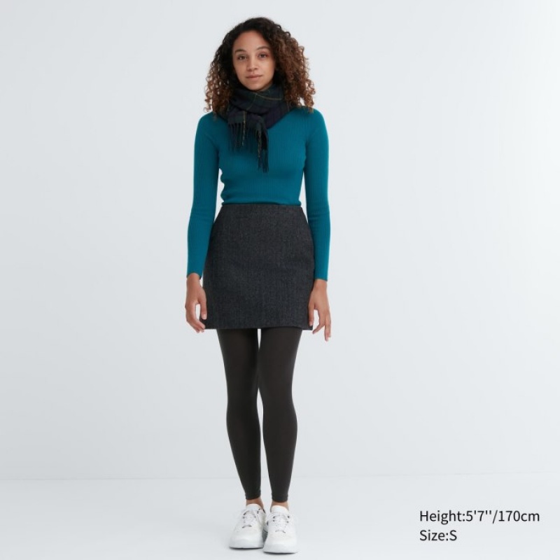 Women Uniqlo HEATTECH Leggings Black | 9526629