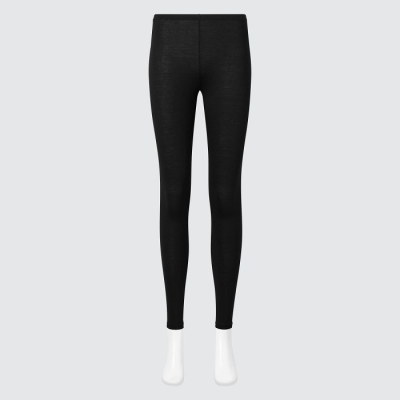 Women Uniqlo HEATTECH Leggings Black | 9526629
