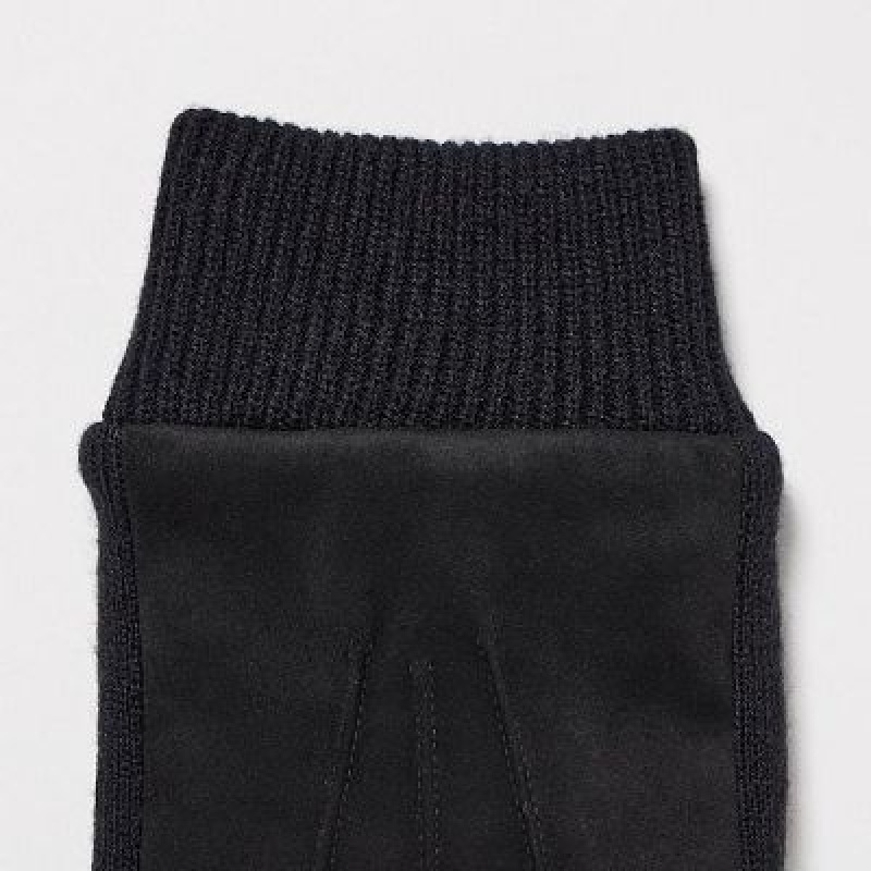 Women Uniqlo HEATTECH Lined Gloves Black | 7885463
