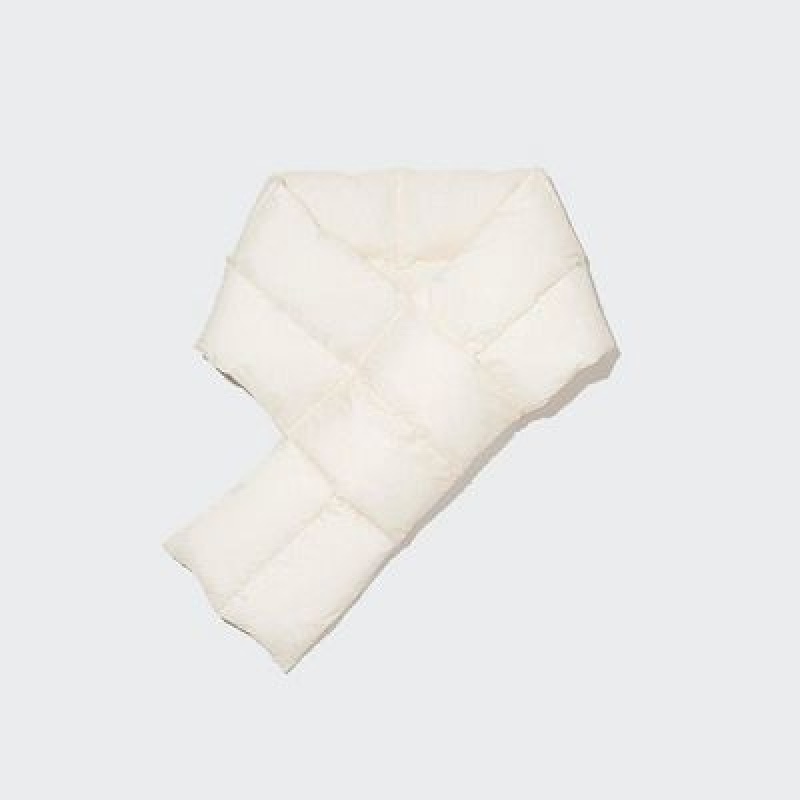 Women Uniqlo HEATTECH Lined Padded Scarves White | 6755736