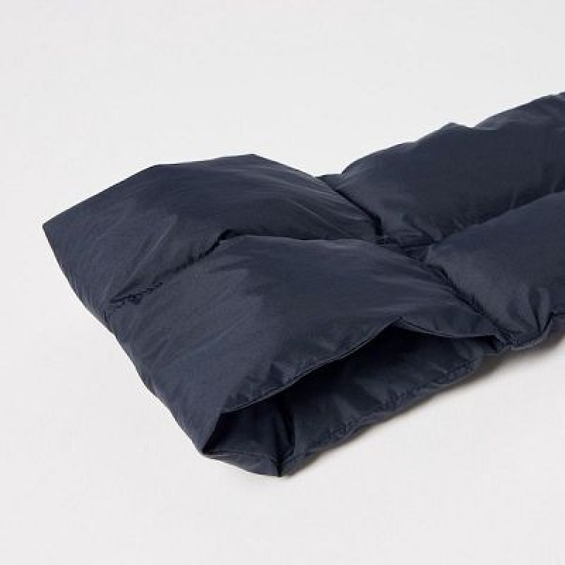 Women Uniqlo HEATTECH Lined Padded Scarves Navy | 3584865