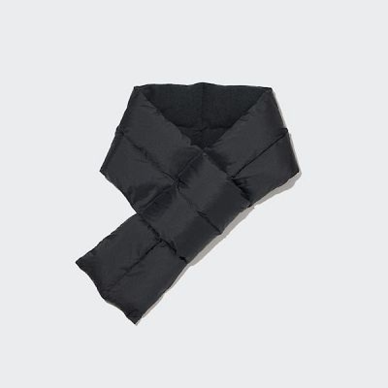Women Uniqlo HEATTECH Lined Padded Scarves Black | 3639136