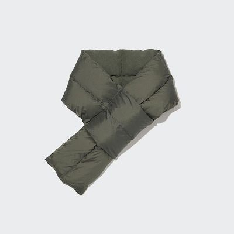 Women Uniqlo HEATTECH Lined Padded Scarves Olive | 6675363