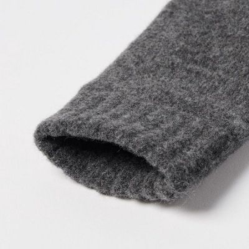 Women Uniqlo HEATTECH Lining Souffle Yarn Mittens Gloves Grey | 6085302