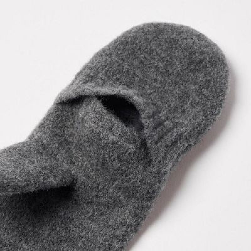 Women Uniqlo HEATTECH Lining Souffle Yarn Mittens Gloves Grey | 6085302