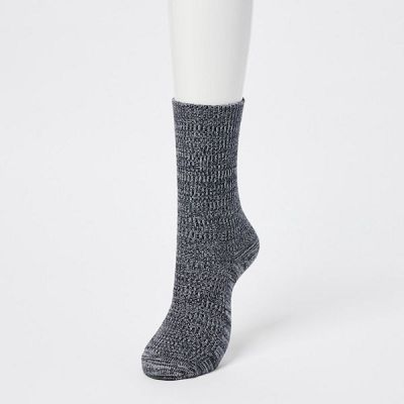 Women Uniqlo HEATTECH Loose Ribbed Socks Grey | 7024598