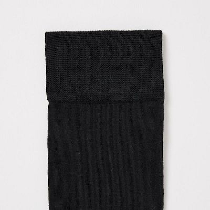 Women Uniqlo HEATTECH Over-The-Knee Socks Black | 9256853