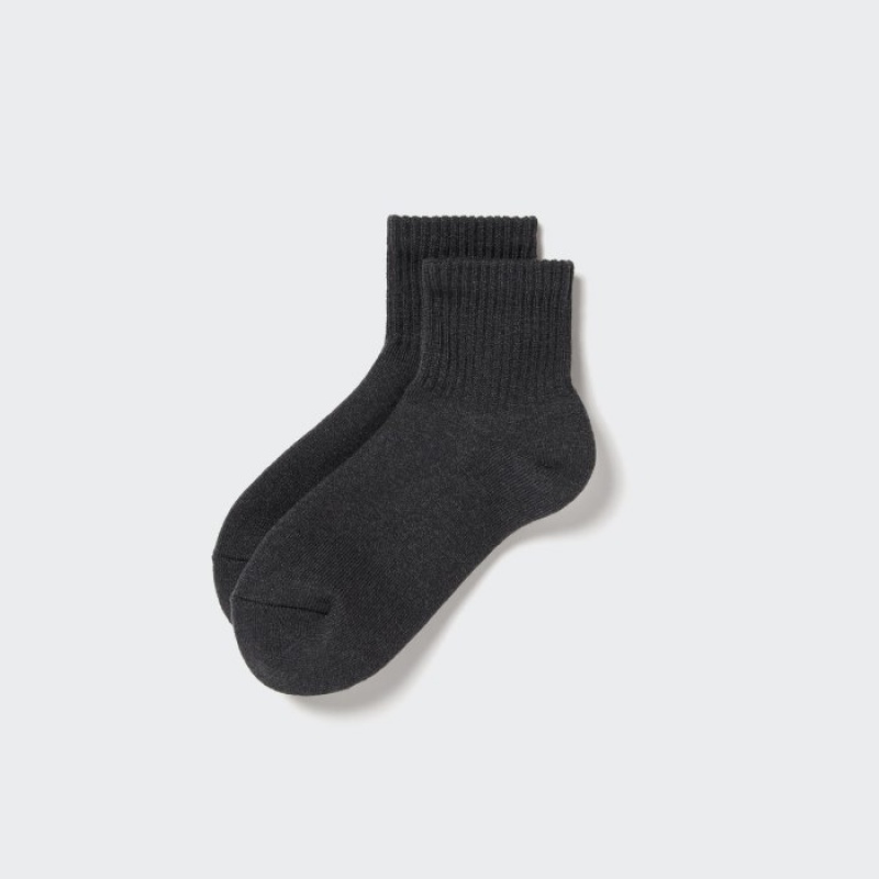 Women Uniqlo HEATTECH Pile-Lined Half Socks Grey | 3722080