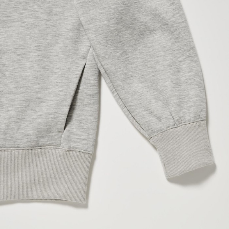 Women Uniqlo HEATTECH Pile-Lined Sweat Full-Zip Hoodie Grey | 1223704