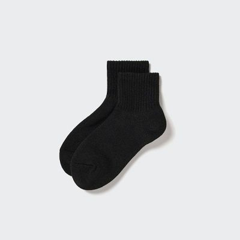 Women Uniqlo HEATTECH Pile Half Socks Black | 8046985