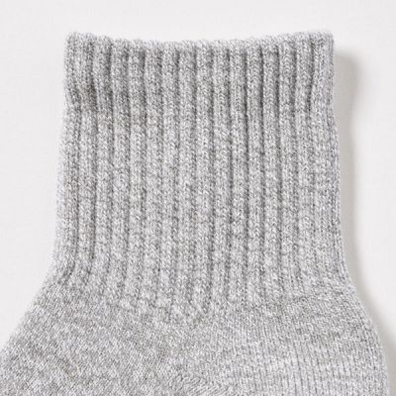 Women Uniqlo HEATTECH Pile Half Socks Grey | 8881336