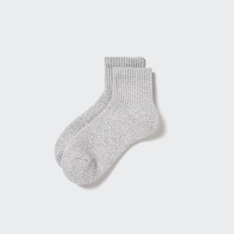Women Uniqlo HEATTECH Pile Half Socks Grey | 8881336