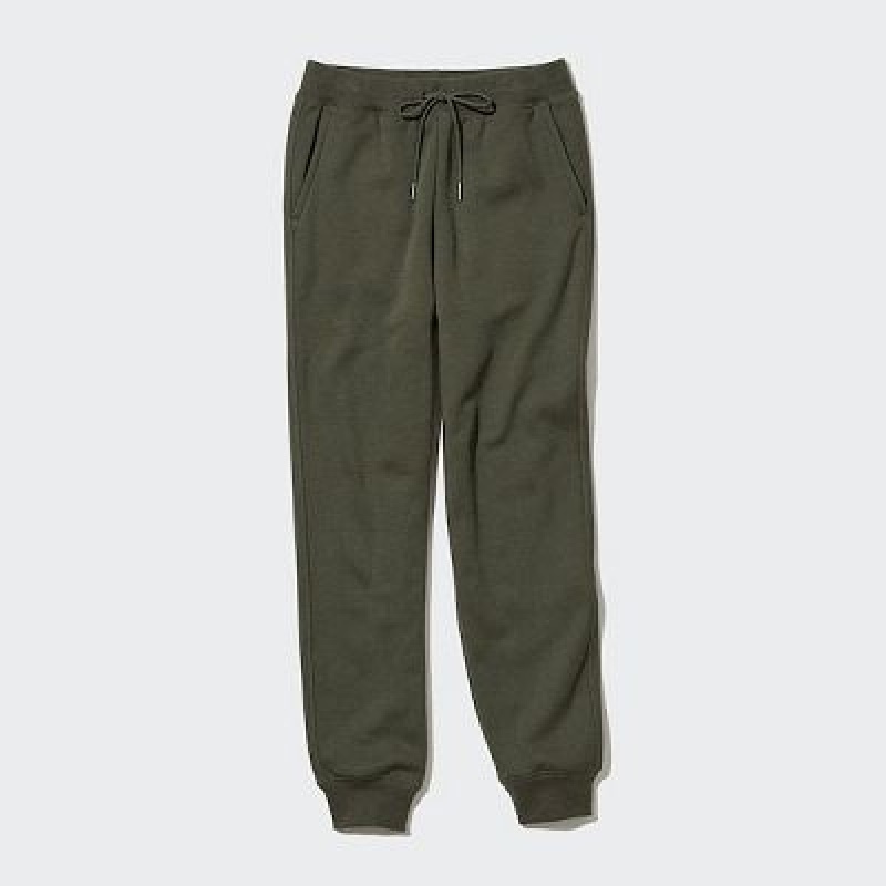 Women Uniqlo HEATTECH Pile Lined Sweat Pants Green | 3034629