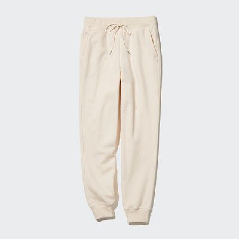 Women Uniqlo HEATTECH Pile Lined Sweat Pants White | 9792562