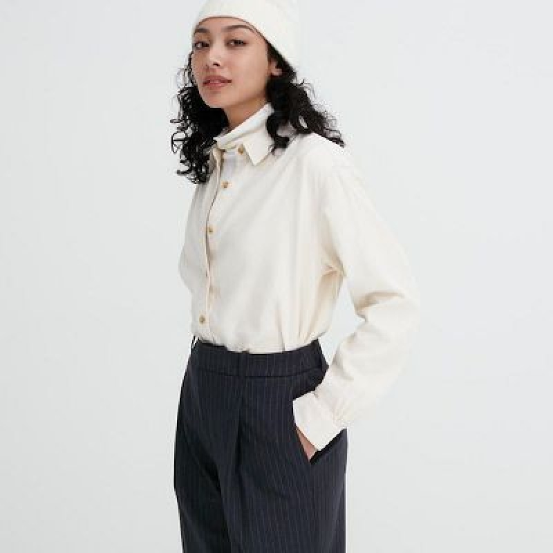 Women Uniqlo HEATTECH Pleated Tapered Pants Navy | 8654718
