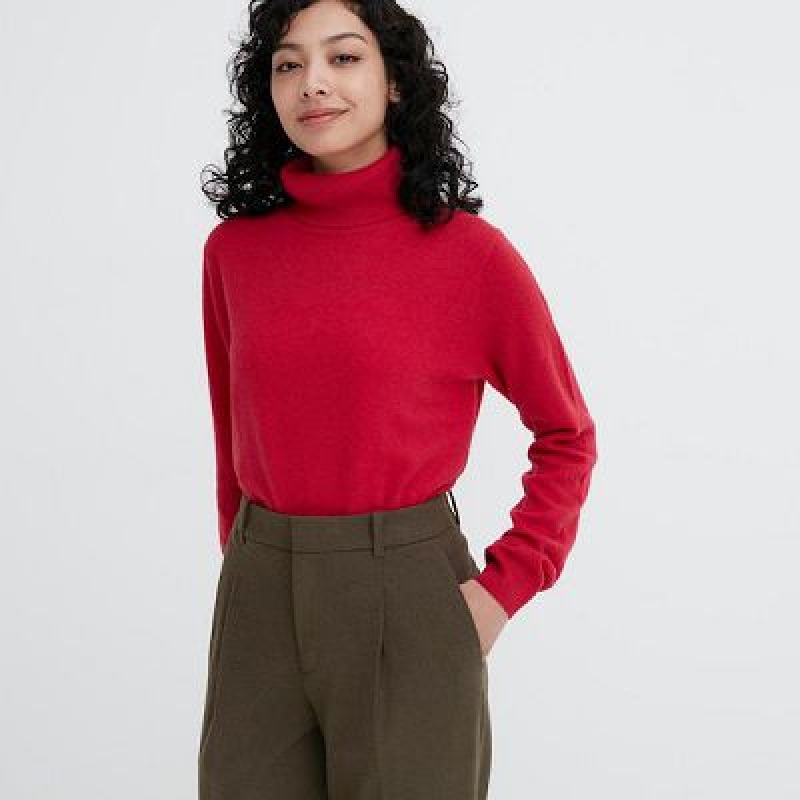 Women Uniqlo HEATTECH Pleated Tapered Pants Olive | 7685622