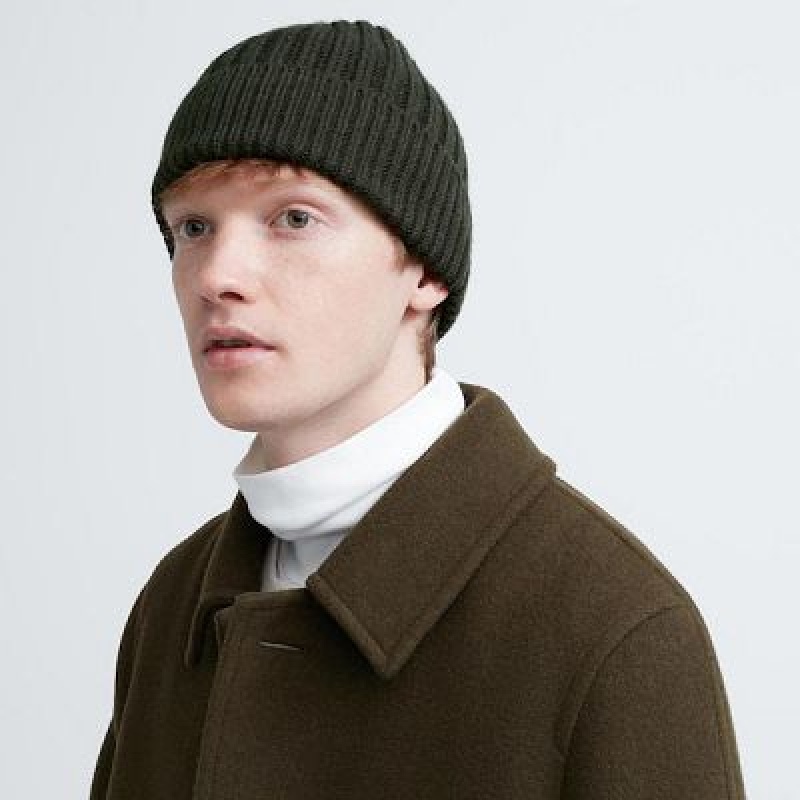 Women Uniqlo HEATTECH Ribbed Beanie Black | 5126034