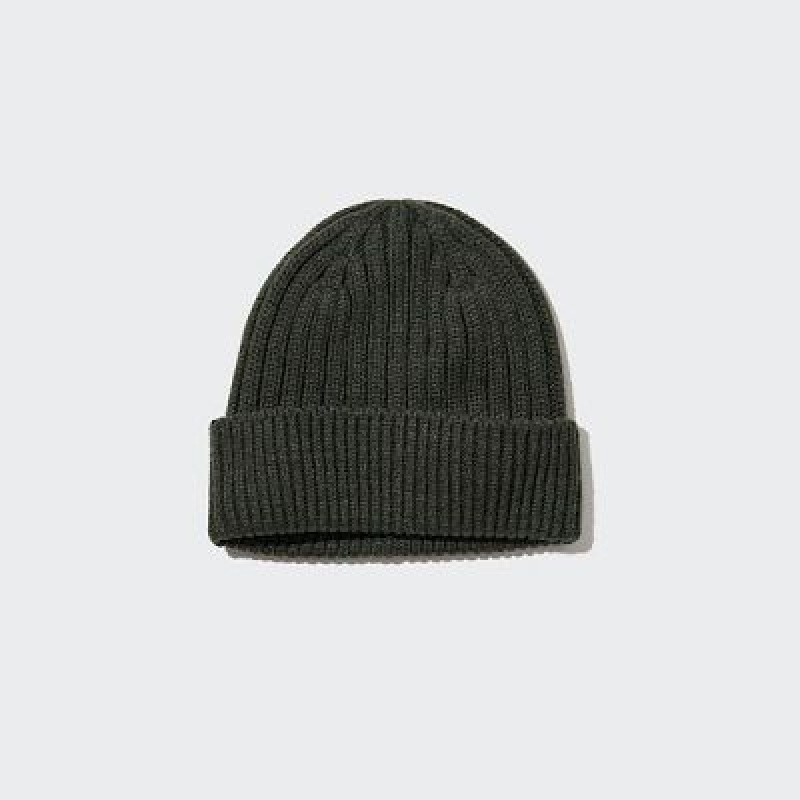 Women Uniqlo HEATTECH Ribbed Beanie Olive | 1805629