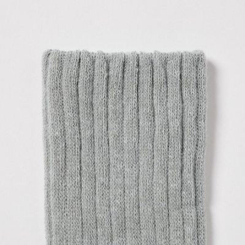 Women Uniqlo HEATTECH Ribbed Pile Socks Grey | 4782035