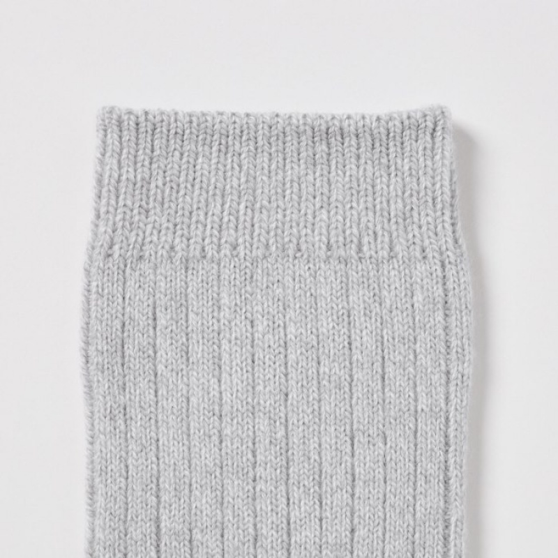 Women Uniqlo HEATTECH Ribbed Socks Grey | 4482764