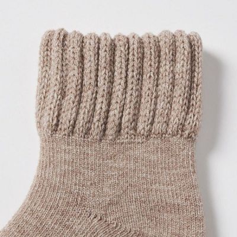Women Uniqlo HEATTECH (Room Pile) Socks Beige | 5988235