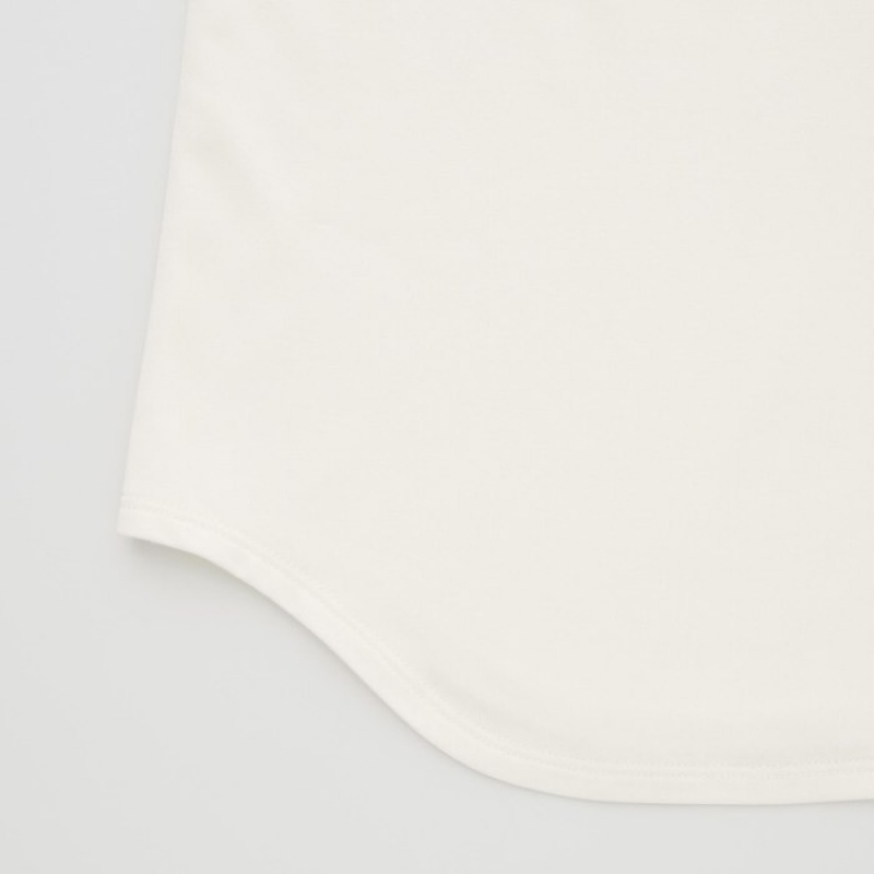Women Uniqlo HEATTECH Sleeveless Silk Blend Tank Top White | 7528880