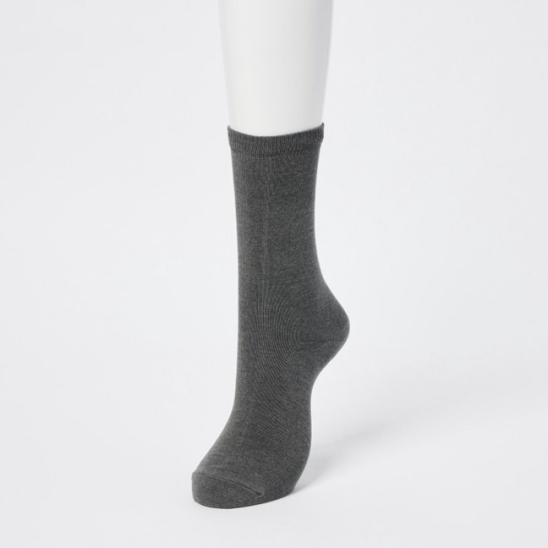 Women Uniqlo HEATTECH Socks Grey | 6084776