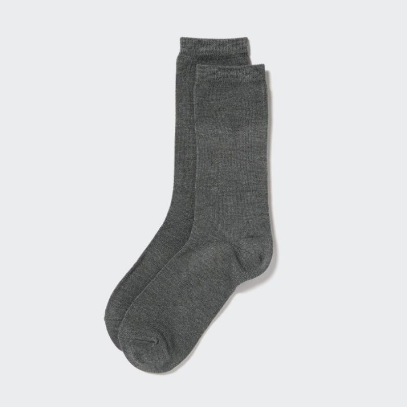 Women Uniqlo HEATTECH Socks Grey | 6084776