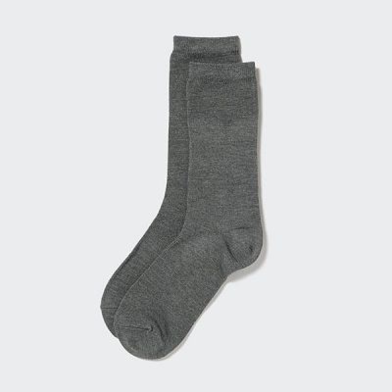 Women Uniqlo HEATTECH Socks Grey | 7373130