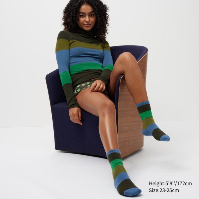 Women Uniqlo HEATTECH Socks Navy | 1076344